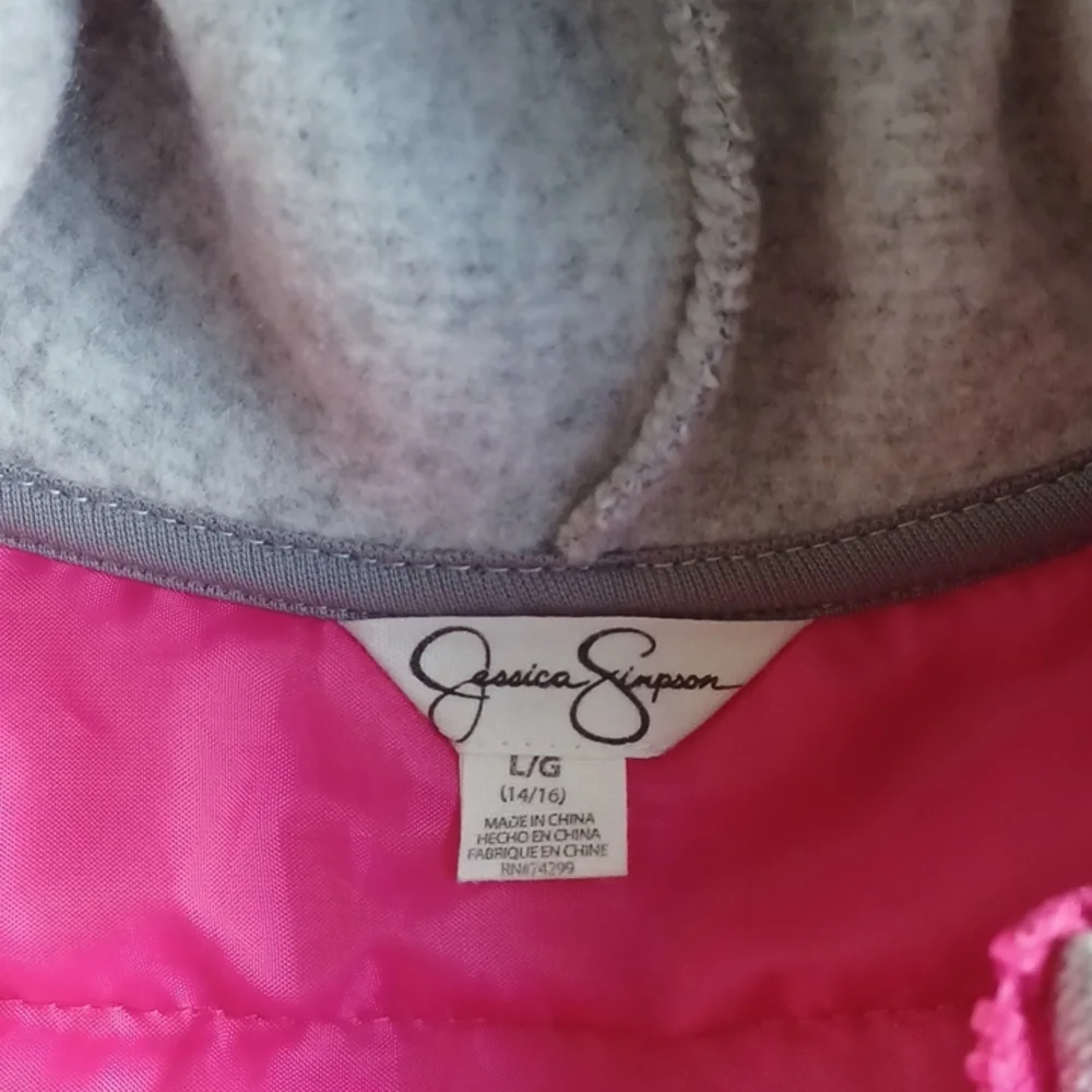 Jessica Simpson jacket pink and gray size 14-16